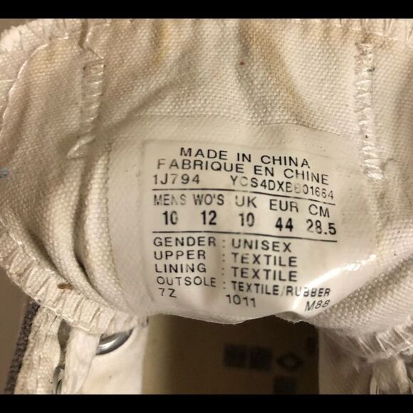 COPY - Converse Chuck Taylor All Star Unisex Low Top Grey Sneakers Sz 12 - Picture 2 of 8